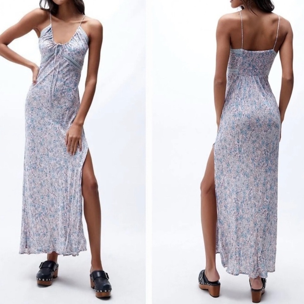 Free People NEW Intimately All I Ever Wanted Floral Side Slit Dress